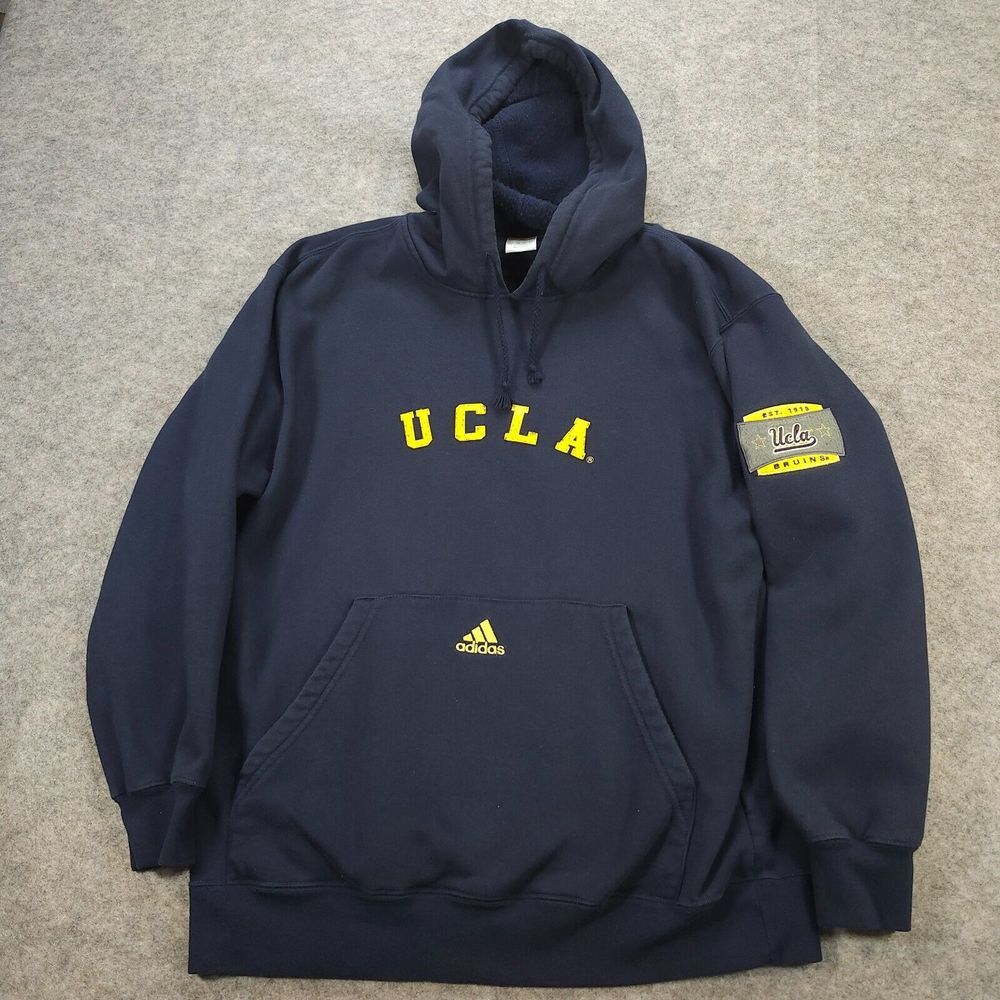 Adidas UCLA Bruins Hoodie Men S Embroidered Full Zip Oversized Sweatshirt Casual